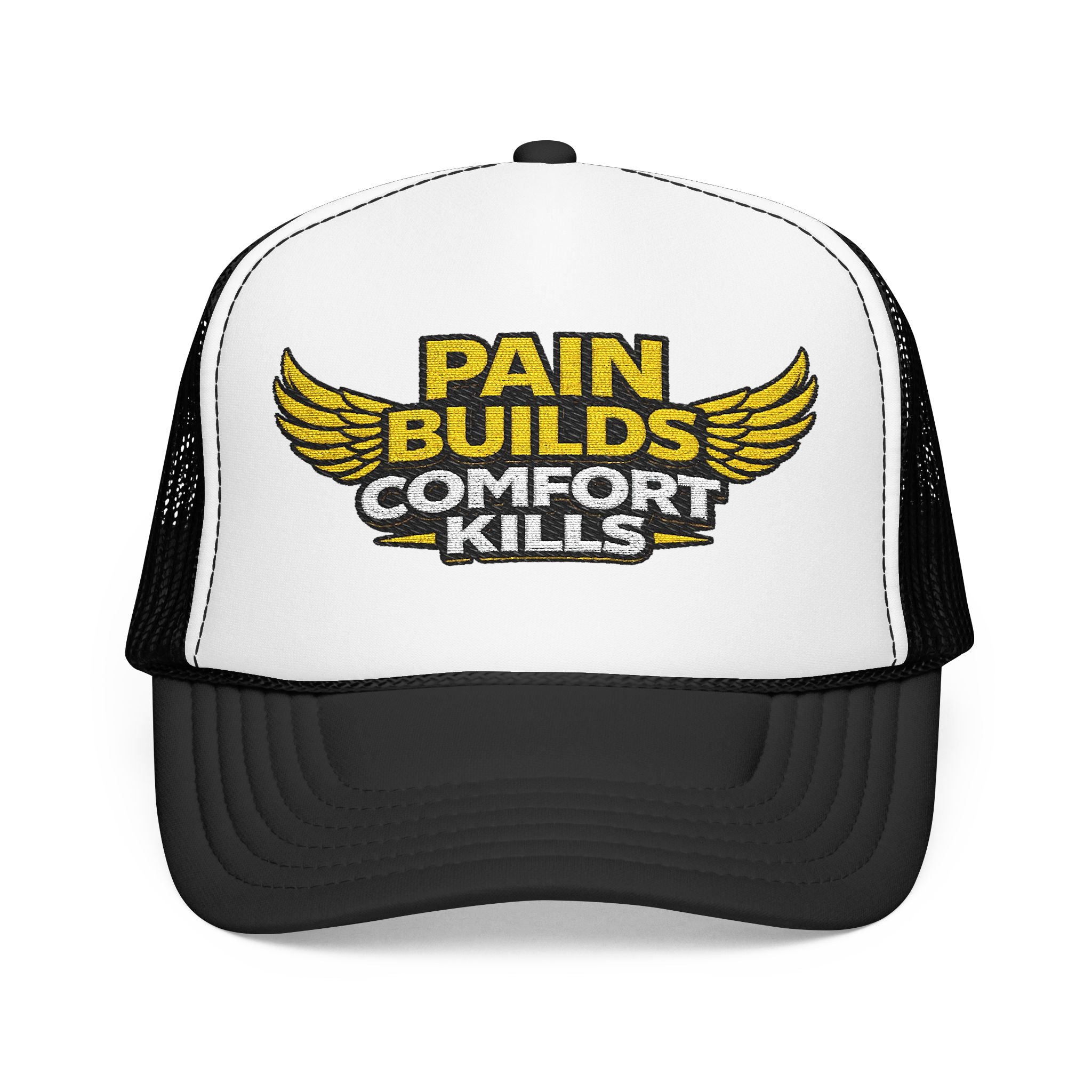 Blue Collar Trucker Hat Pain Builds Comfort Kills | Earned Not Taken