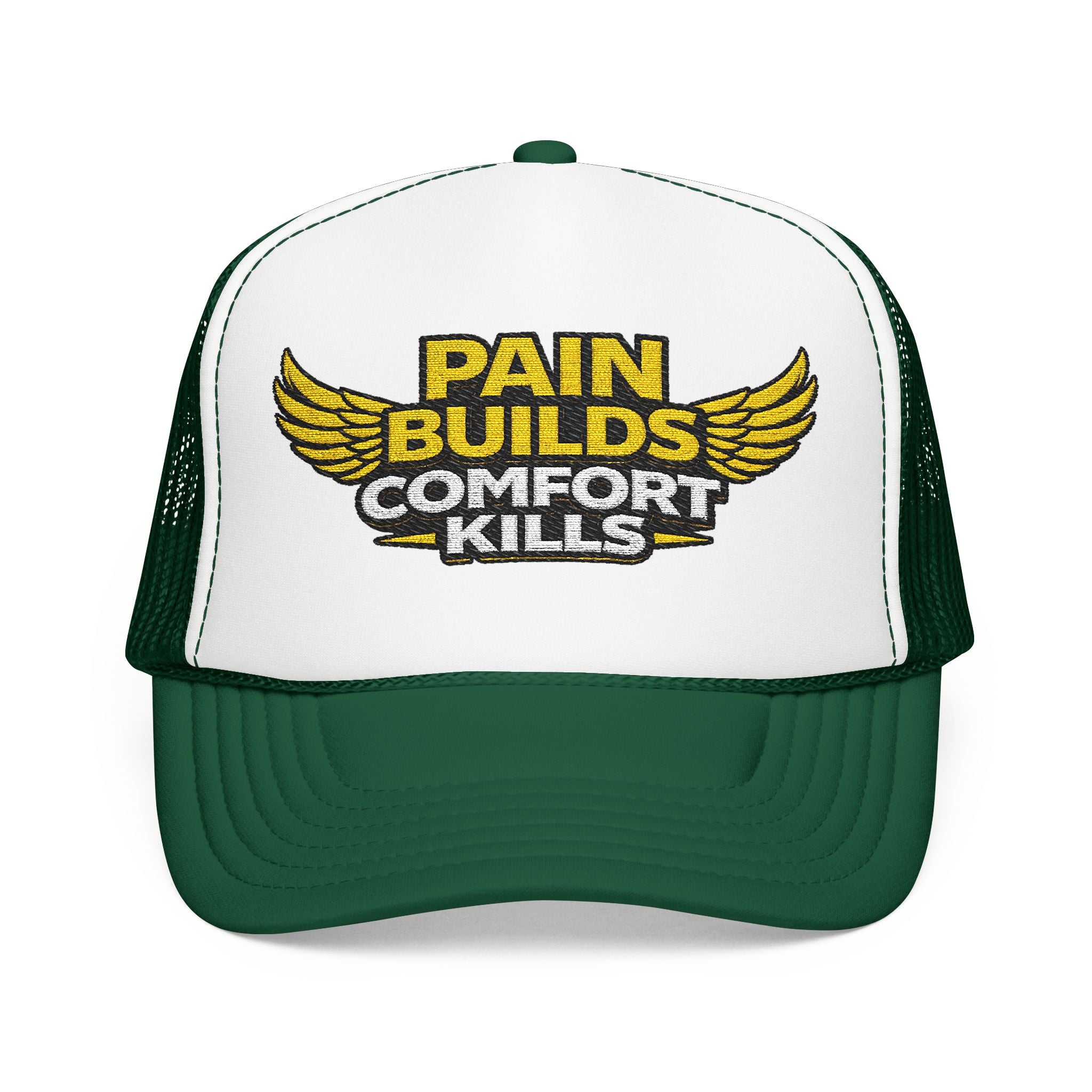 Blue Collar Trucker Hat Pain Builds Comfort Kills | Earned Not Taken