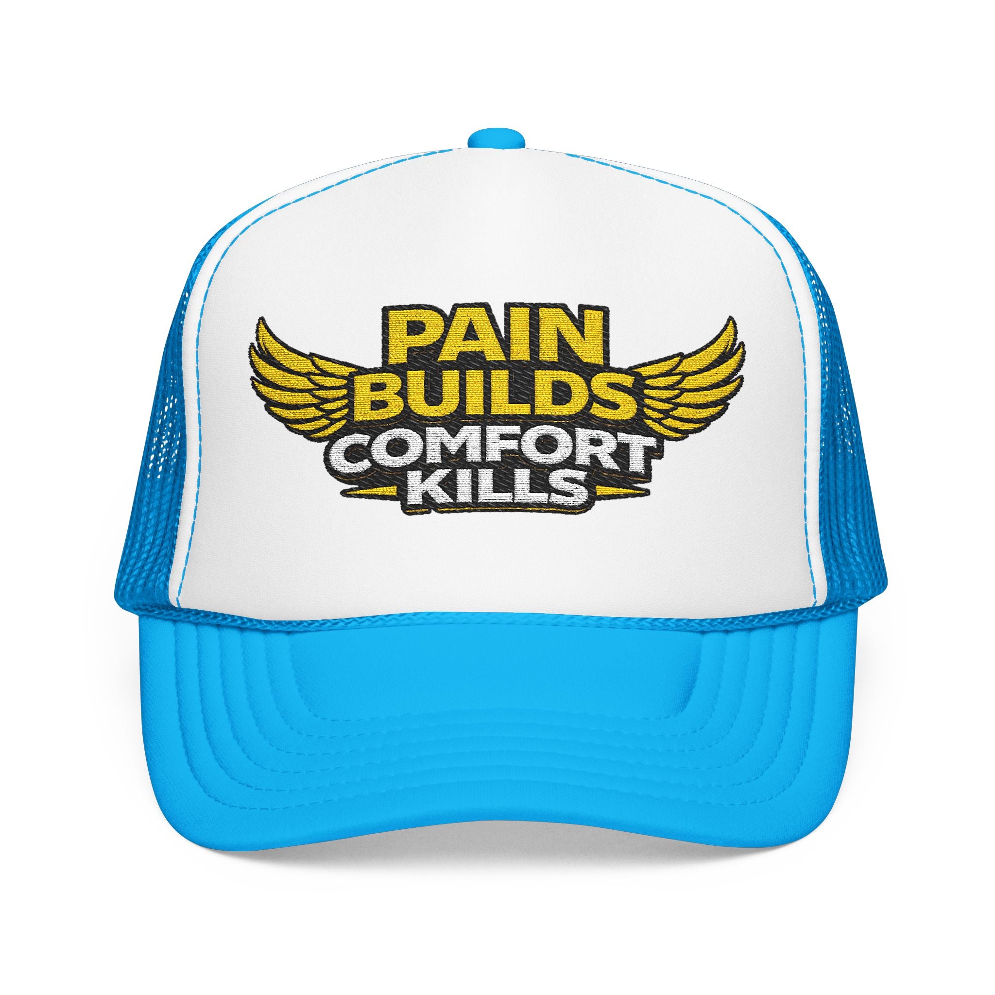 Blue Collar Trucker Hat Pain Builds Comfort Kills | Earned Not Taken