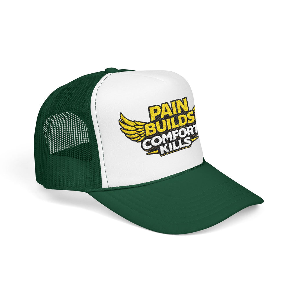 Blue Collar Trucker Hat Pain Builds Comfort Kills | Earned Not Taken