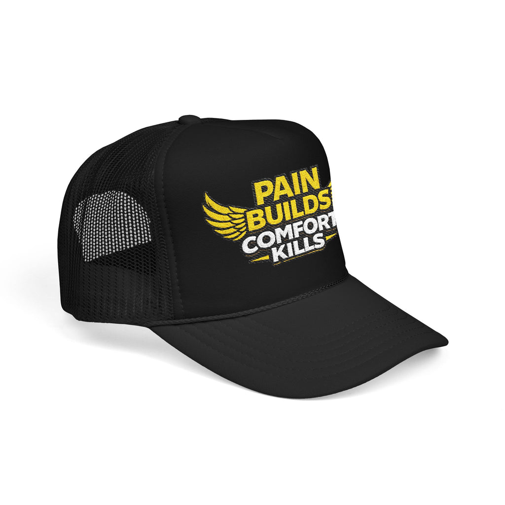 Blue Collar Trucker Hat Pain Builds Comfort Kills | Earned Not Taken