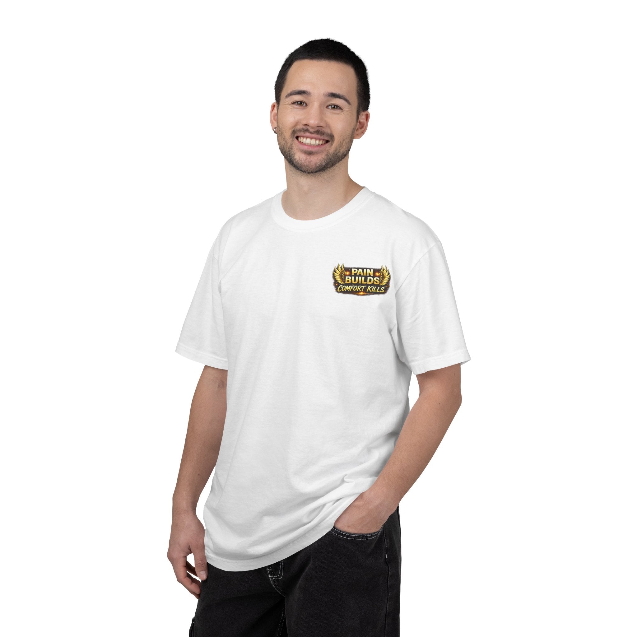 Pain Builds Comfort Kills Excavator Graphic T-Shirt