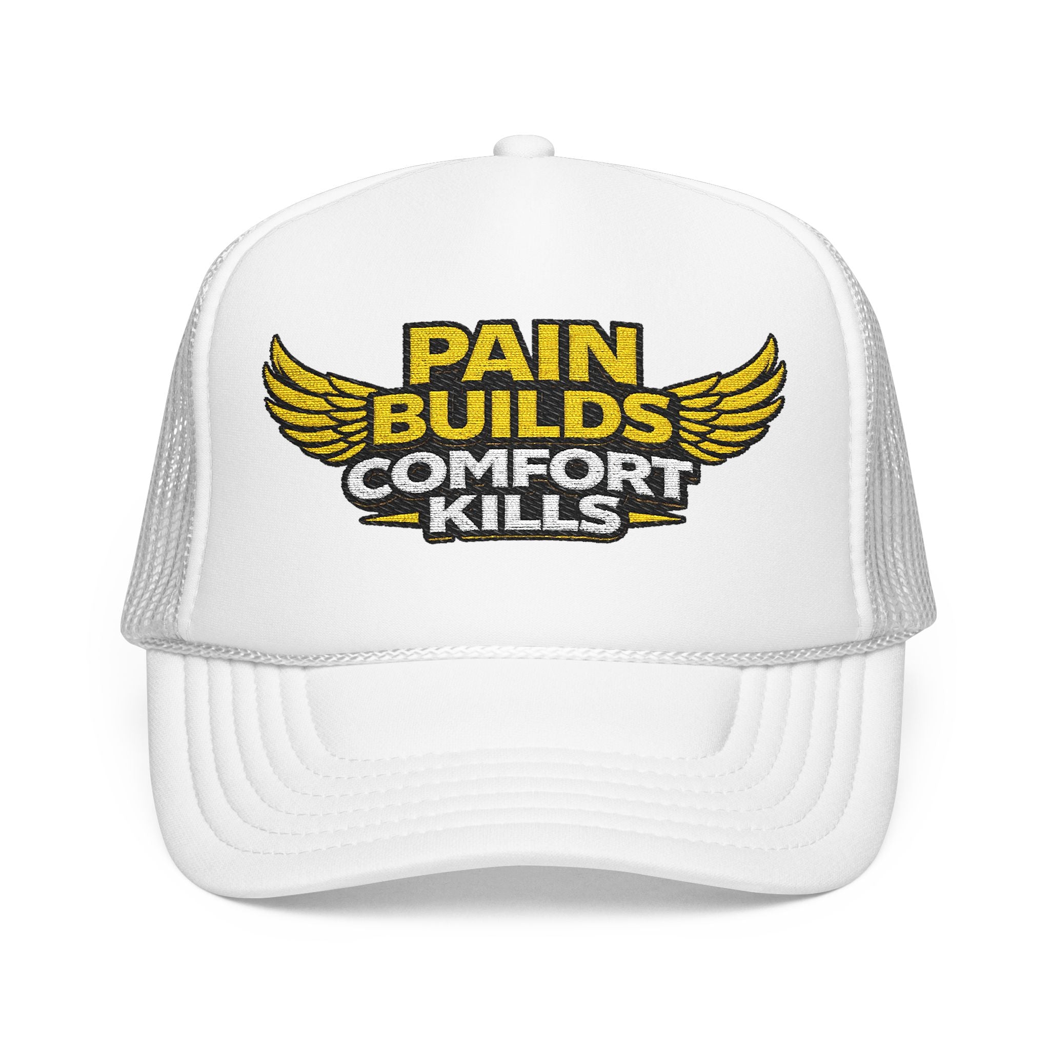 Blue Collar Trucker Hat Pain Builds Comfort Kills | Earned Not Taken