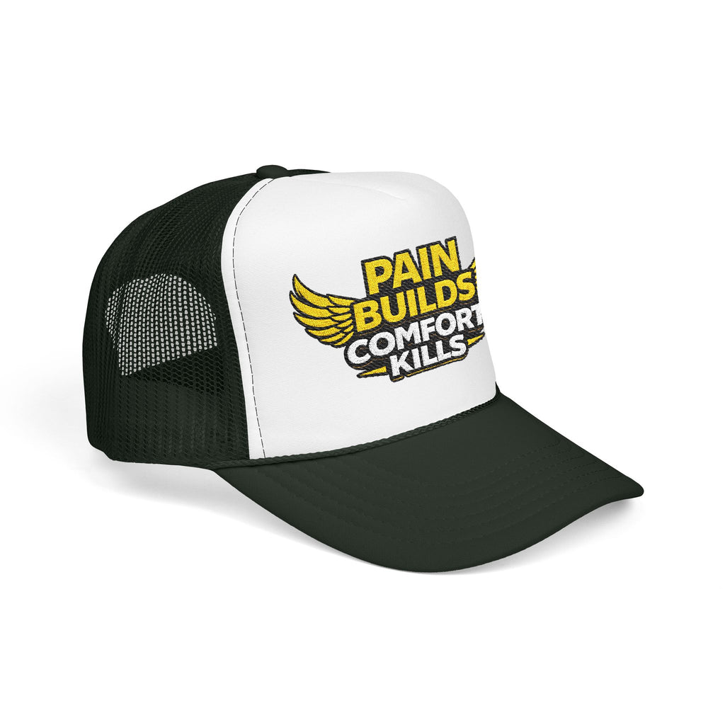 Blue Collar Trucker Hat Pain Builds Comfort Kills | Earned Not Taken