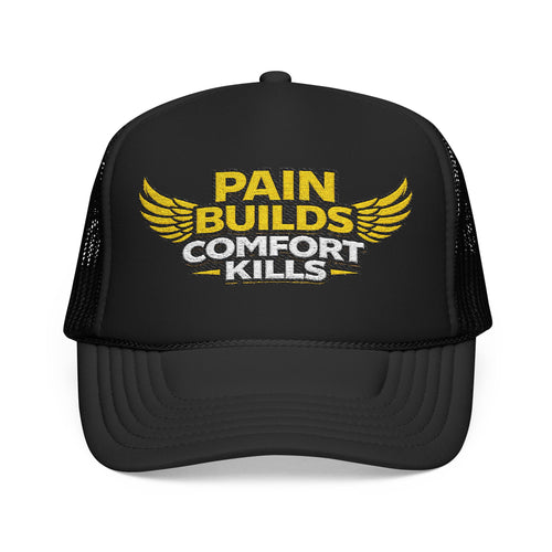 Blue Collar Trucker Hat Pain Builds Comfort Kills | Earned Not Taken
